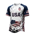 thumbnail image 2 of Usa Mens Soccer Jersey Shirts 2026 Country Team Short Sleeve Crew Neck Fan International Football Shirt Retro Streetwear Top, Navy XXXXL, 2 of 4