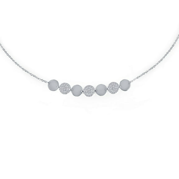 Lafonn 7 Symbols Of Joy Sterling Silver Platinum Plated Lassire Simulated Diamond Necklace (0.82 CTTW)