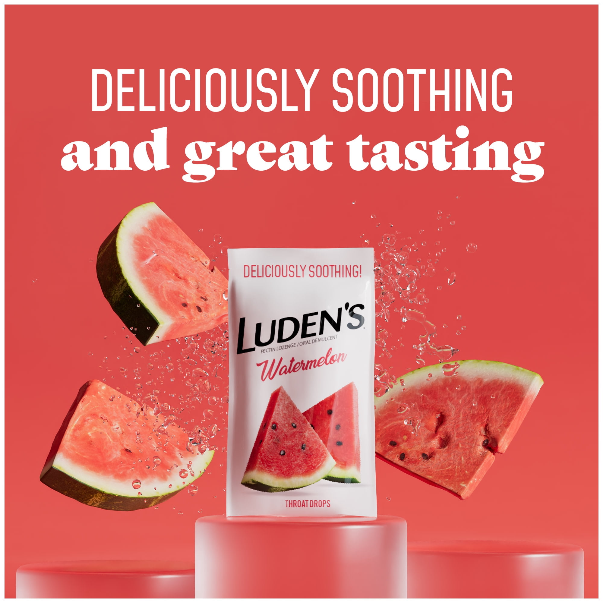 Luden's Sore Throat Drops, for Minor Sore Throat Relief, Watermelon Throat Remedy, 90 Ct