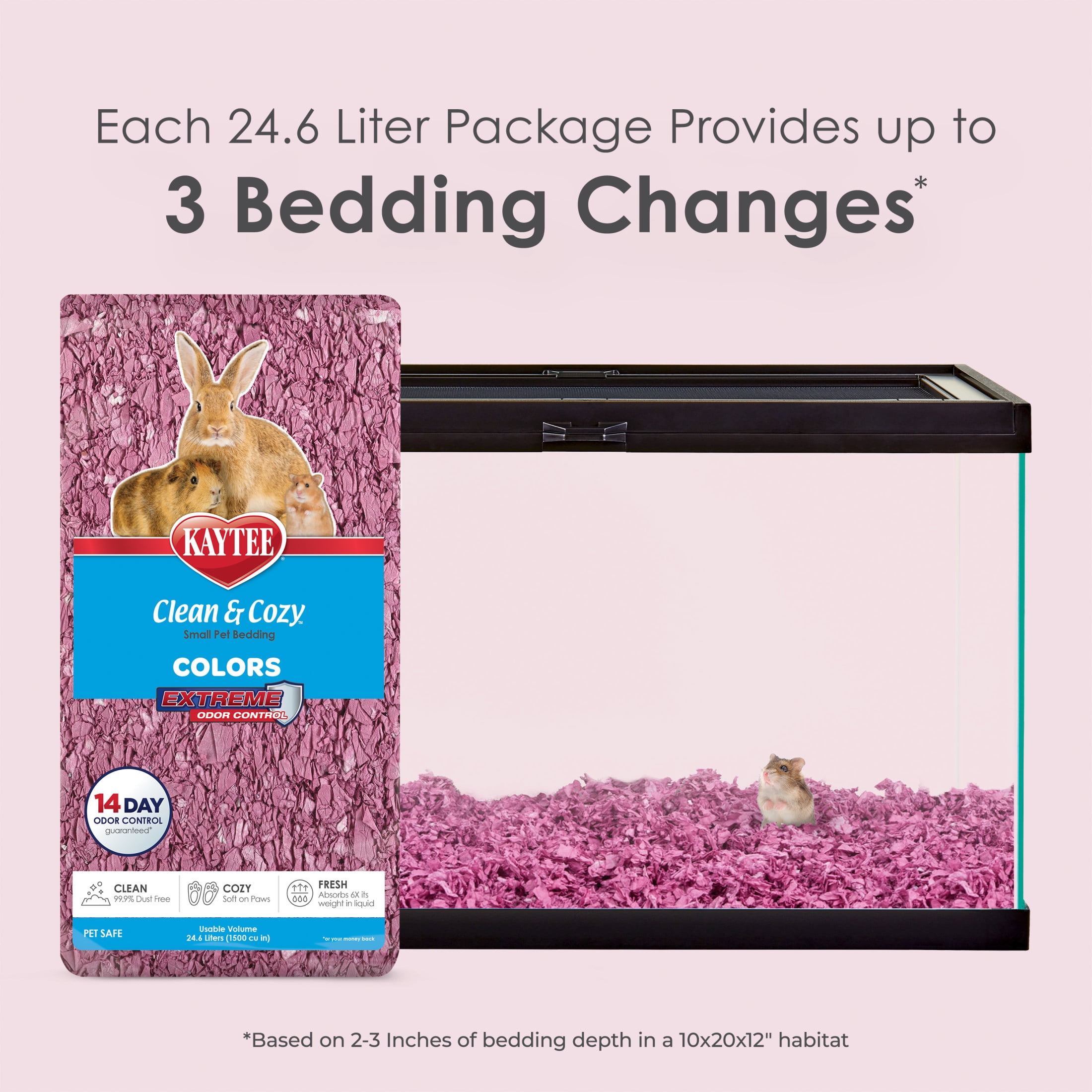 Kaytee Clean & Cozy Colors Bedding Plum 24.6 Liters