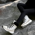 thumbnail image 4 of QISIWOLE Women's Winter Outdoor Plus Velvet Non-slip Mid-tube Platform Snow Boots rollbacks, 4 of 7