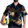 thumbnail image 4 of Starry bird Men's Short Sleeve Poplin Shirt, Casual Printed Beach Button Down Summer Unisex Shirts, 4 of 6