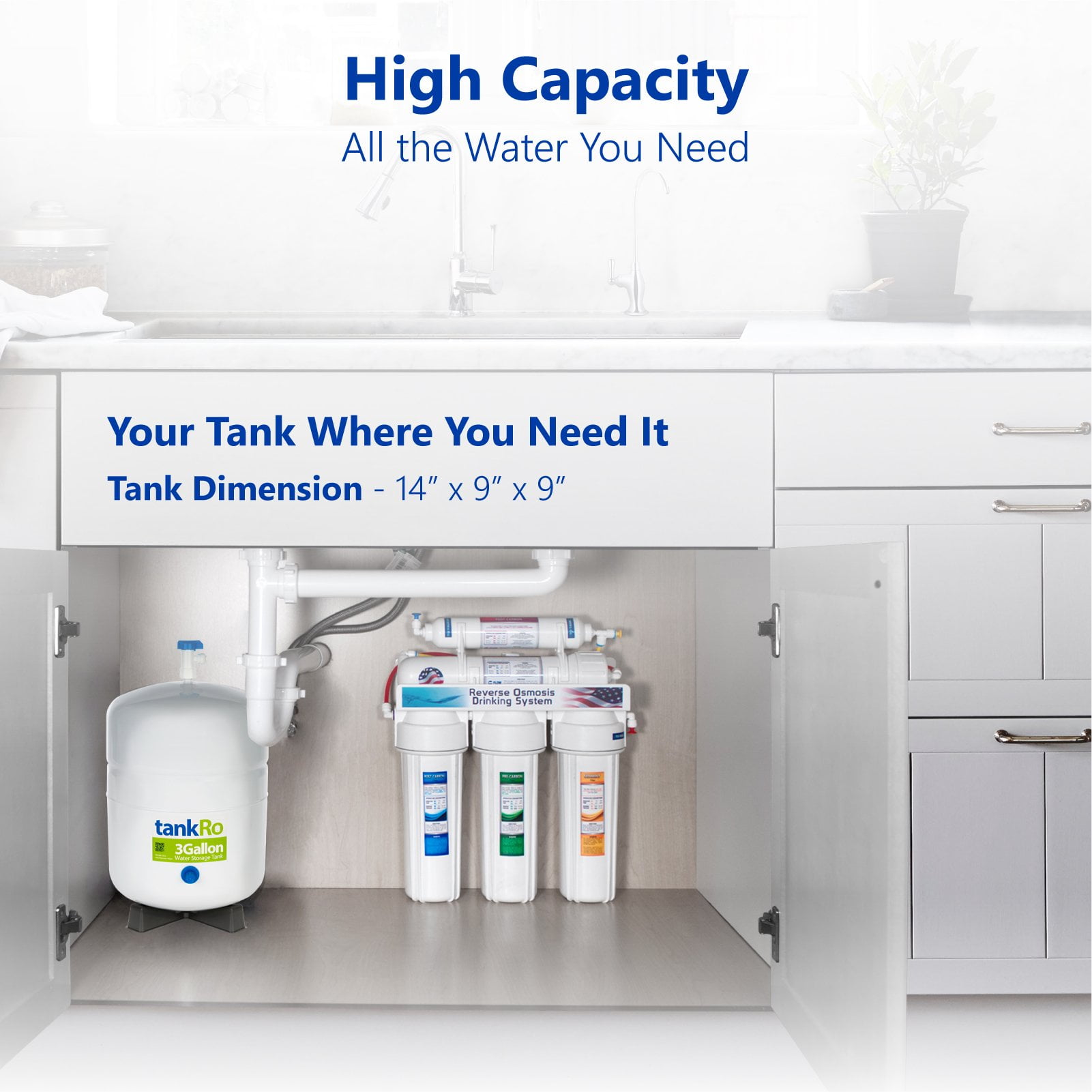 TankRO 3.0 Gallon RO Expansion Tank – Compact Reverse Osmosis Water Storage Tank Reservoir – with FREE Tank Ball Valve