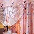 thumbnail image 5 of Cortinas de cama con dosel de cuatro postes de esquina con mosquitera en forma de U Ticfox Soporte de acero inoxidable 2.0x2.2m, 5 of 5