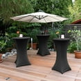 thumbnail image 3 of Housse de Table Ronde en Spandex pour Cocktail, Nappe Ajustée Extensible à Quatre Directions pour Fête en Plein Air DJ Salon Professionnel Banquet Mariage, 3 of 8