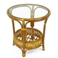 thumbnail image 4 of Java Swivel Rocking Chair Natural Handmade Rattan Wicker Set: 2 Lounge Arm Chairs with Light Brown Cushions and Coffee Table, Colonial Color, 4 of 5