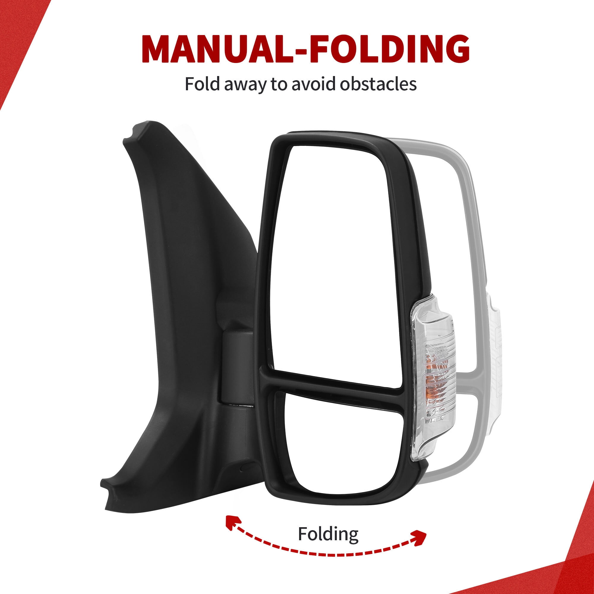 LEDKINGDOMUS Right Passenger Side Mirror Replacement Power Heated Folding LED Turn Signal Clearance Light for Ford Transit 150 250 350 350 HD 2015 2016 2017 2018 2019 2020 2021