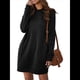 thumbnail image 1 of Vestidos para Mujer, Larga, Informales, Holgados, de Otoño, con Cuello Redondo, Minivestido con Bolsillos Negro XL, 1 of 7