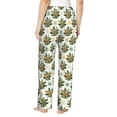 thumbnail image 3 of Uemuo Sloth Sitting Tropical Leaves Pattern Women's Wide Leg Palazzo Lounge Pants with Pockets Light Weight Loose Comfy Casual Pajama Pants-XX-Large, 3 of 9