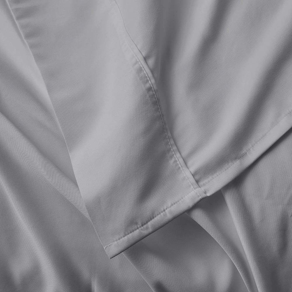 Serta So Soft Solid Sheet Set, Twin, Gray, 4 Piece Set