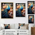 thumbnail image 4 of Designart "Harmonious Majesty Of Flowerful Peacocks I" Animals Peacock Floater Framed Canvas Prints, 4 of 5