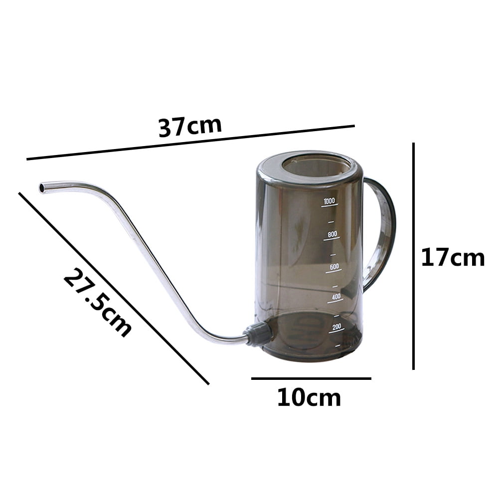 1000ml Transparent Flower Sprinkler Long Mouth Stainless Steel Watering Can H1 