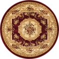 thumbnail image 1 of Unique Loom Versailles Medallion Motif Rug 5' x 5' Round Burgundy/Ivory, 1 of 2