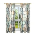 thumbnail image 7 of Yayeee Window Curtains Light Filtering 63"x42" Grommet Panel Pair Home Living Room Decor, Green Art Pattern, 7 of 7
