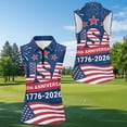 thumbnail image 5 of Jeiento 250th Anniversary Couple Golf Shirt Summer Sleeveless Tennis Tank Tops for Women or Mens Short Sleeve Golf Shirts Couples Matching Outfits, Women's XS, 5 of 7
