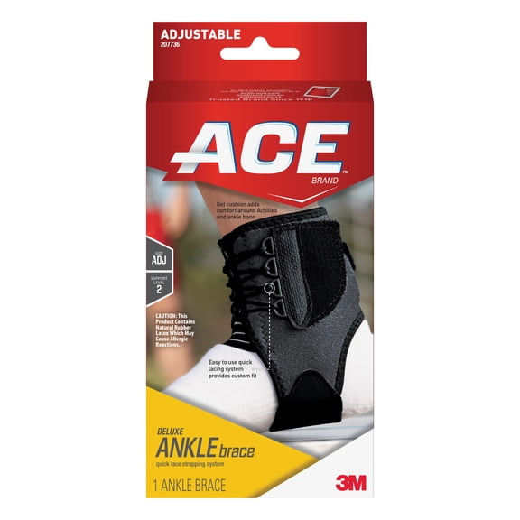 ACE Deluxe Ankle Brace 207736, One Size Adjustable