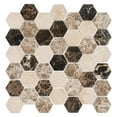 thumbnail image 2 of Channing Montage Brown 2-in. Marble Honeycomb Polished Natural Stone Mosaic Wall and Floor Mosaic Tile, 2 of 7