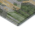 thumbnail image 3 of Addison Rugs Mayfield Premium Machine Washable Transitional Geometric Green Runner Rug, 2'3" X 7'6" Machine Washable Transitional Geometric Green Oversized Sherpa Throw Blanket, 3 of 6
