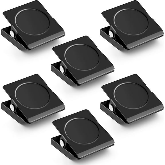 6 Pck Magnetic Clips Heavy Duty, Fridge Magnets Clips, Strong Magnets for Whiteboard, Refrigerator, Home, School, Office (Black)