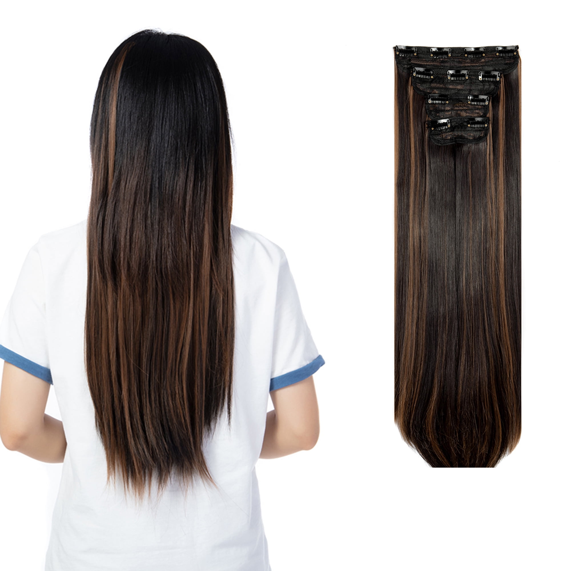 Mistic Clip-On 9pcs Straight Hair Extensions Pack 18