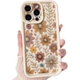 thumbnail image 1 of Biwat-Compatible for iPhone 12 Pro Max Case Aesthetic Cute Color Flower Floral Leaf Design for Girls Women Soft TPU Shockproof More Protective Girly for iPhone 12 Pro Max Case-White, 1 of 4