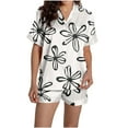 thumbnail image 6 of ‌FDGIU ‌‌‌‌‌Women Button-Down Pajama Set - Short Sleeve Shirt & Shorts Soft Sleepwear Cute Printed Loungewear S-XXL, 6 of 7