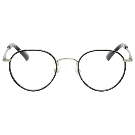 EYEBOBS-3173 BFF 00 Round Reading Glasses Silver/Black Silver  1.00