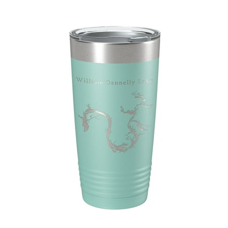 

William Bill Dannelly Reservoir Tumbler Lake Map Travel Mug Insulated Laser Engraved Coffee Cup Millers Ferry Alabama 20 oz Teal