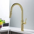 thumbnail image 2 of Kibi Fusion-T Single Handle Pull Down Kitchen Sink Faucet with Soap Dispenser - Brushed Gold, 2 of 3