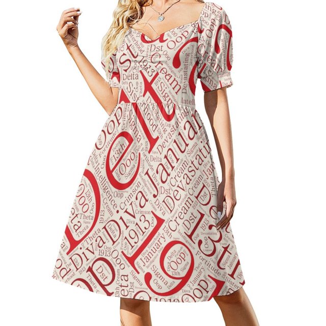 Vestido de manga corta con estampado de palabras de Diva, elegante, tallas grandes, de verano, de lujo