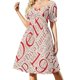 thumbnail image 1 of Vestido de manga corta con estampado de palabras de Diva, elegante, tallas grandes, de verano, de lujo, 1 of 7
