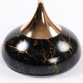 thumbnail image 5 of Unique End Coffee Table, Mermaid Tail Round Side Table with Metal Pedestal, Minimalist Accent Table for Small Spaces, Living Room (Black), 5 of 9