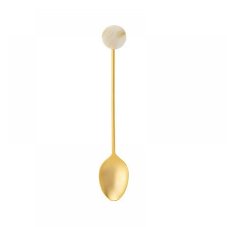 

Magazine Coffee Stirring Spoon Simple Acrylic Gold-plated Geometric Shape Dessert Spoon