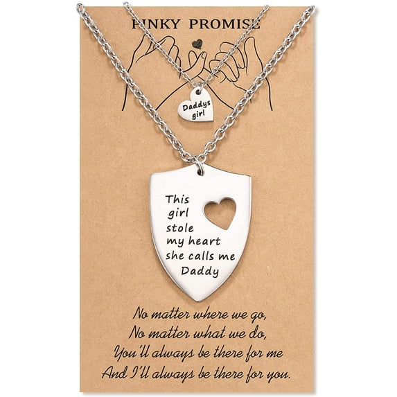 Father Daughter Necklaces Matching Set Gifts for Father Dad Daddy 2pcs