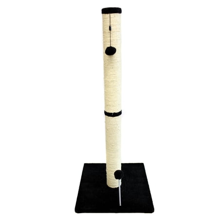 Cat Craft 36 inch Sisal Scratching Post (Charcoal Fleece 16x16 Base)