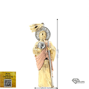 IJAZ JEWELERS 10K Gold Three Tone 3-D St. Jude Charm