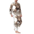 thumbnail image 2 of Susaid Cute Cow Bath Print Men's Long Sleeve Pajama Set, Two-Piece Button-Down Loungewear PJs Set, Comfortable Sleepwear for Relaxation-Large, 2 of 7