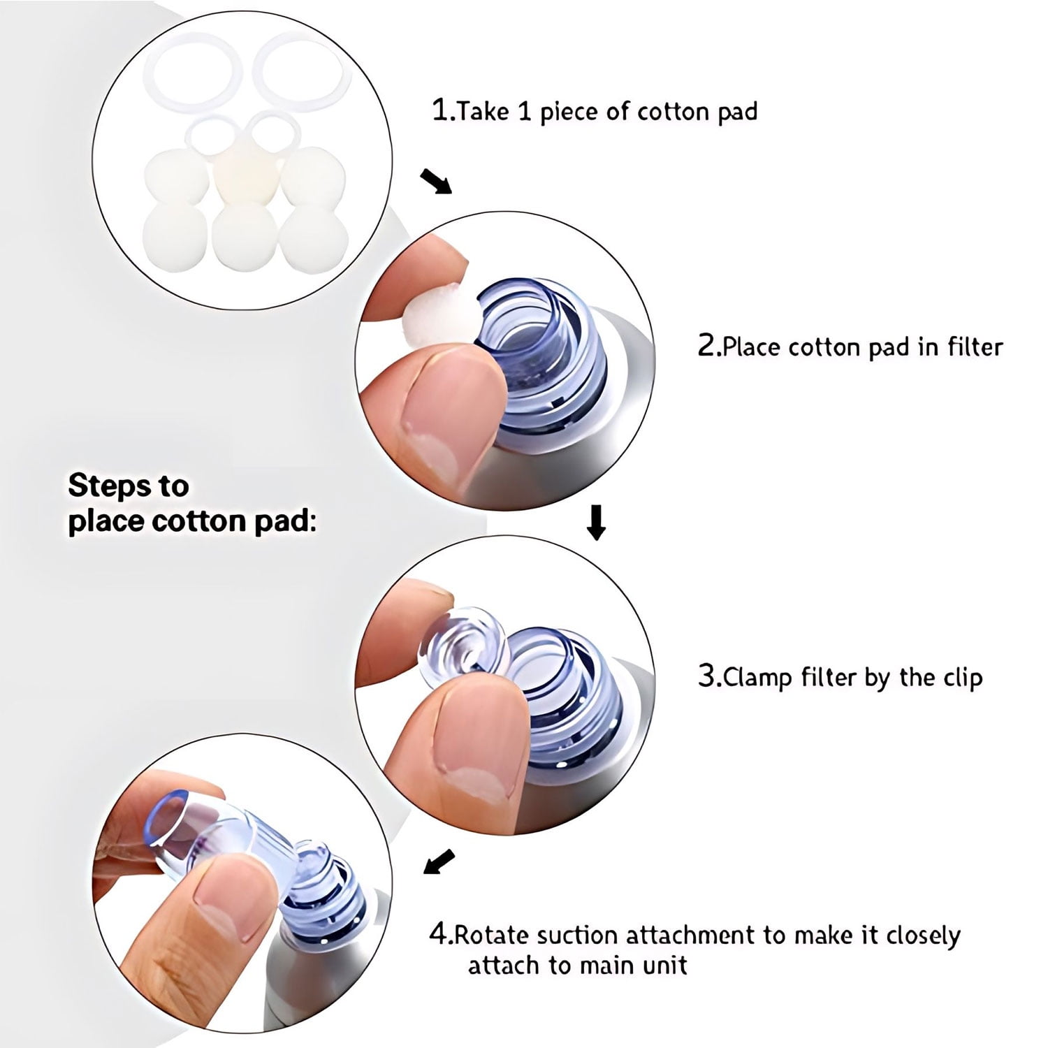 Facial Pore Blackhead Remover - Face Cleaner and Blackhead Extractor with 4 Suction Heads