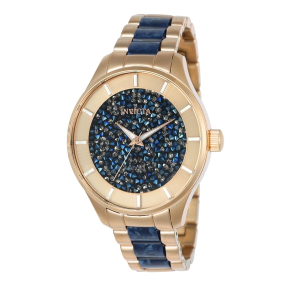 Reloj Invicta Angel 24662 Dama Oro rosa azul 40mm Acero inoxidable