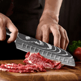 thumbnail image 3 of 10 Types Of Chef Knives, Kitchen Knife With Pattern, Stainless Steel Kitchen Knife With Knife Cover, 3 of 9