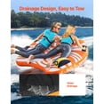 thumbnail image 6 of Inflatable Towable Tube for Boating 1-2 Riders 340lbs Capacity with Fins Double Stitched Nylon Cover Padded Handles, 6 of 6