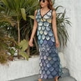 thumbnail image 6 of Mermaid Scales Blue Purple Sleeveless Dress Summer Women Clothes Dress for Pregnant Women Dresses, 6 of 9