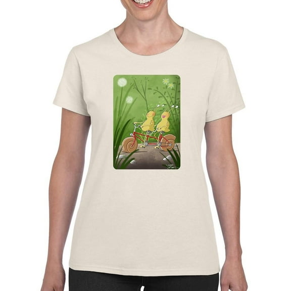 Snail Date T-Shirt Women -Engin Selcuk Designs, Female XX-Large
