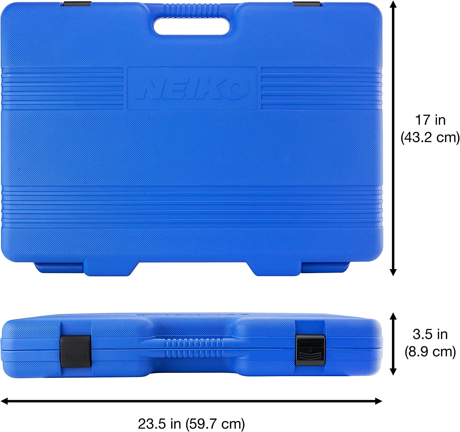 Neiko 02472A 3/8-Inch-Drive Colored Mechanics Tool Ratchet, Socket Set, 76-Piece Standard and Deep SAE Sizes 1/4" to 1" Metric Sizes 6 mm to 24 mm Made with CrV Steel for Auto Repair