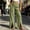 Green, variant on Womens Solid Color Cotton Tie Detail Elastic Waist Split Front Straight Leg Pants Casual Pocket Slit Hem Long Trousers Purple XL(XL)