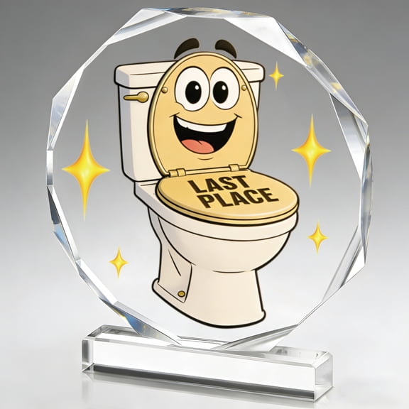 Toilet Trophy - Acrylic Championship Trophy Award, 4.72x5.27 Inch - Perfect for Sports Tournaments, Academic Competitions, School Awards, Party Prizes for Adults