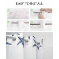 thumbnail image 5 of No Hook Shower Curtain with Snap in Liner, Summer Navy Starfish Texture White Hotel Shower Curtains for Bathroom, Washable Shower Curtain Liner Set with Mesh Top Window, 72"x72", 5 of 6