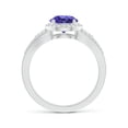 thumbnail image 2 of Angara Natural 1.45 Ct. Tanzanite with Diamond Halo Ring in 14K White Gold for Women (Ring Size: 11.5), 2 of 8