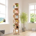 thumbnail image 4 of 6 Tier 360° Rotating Multifunctional Bookcase Wood Storage Rack Bookshelf Stand, 4 of 24