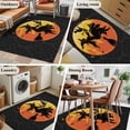 thumbnail image 6 of Fall Halloween Washable Area Rugs 4'x6', Witch Cat Moon Silhouette Cat Low Pile Throw Living Room Rug Non-Slip Sturdy Edge Binding Carpet for Indoor Entryway Bedside Kitchen, 6 of 9